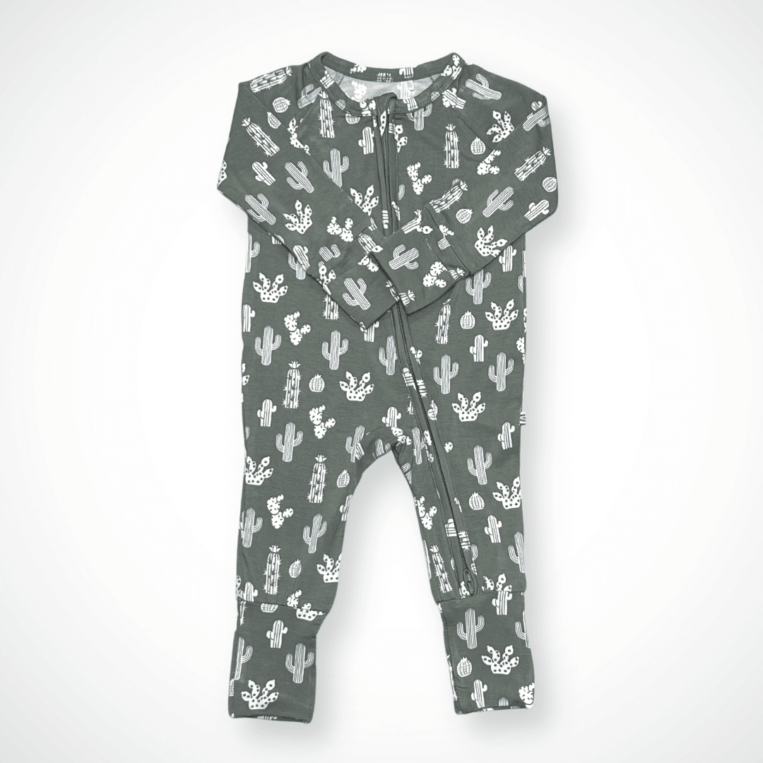 Cactus Bamboo Zipper Baby Pajama