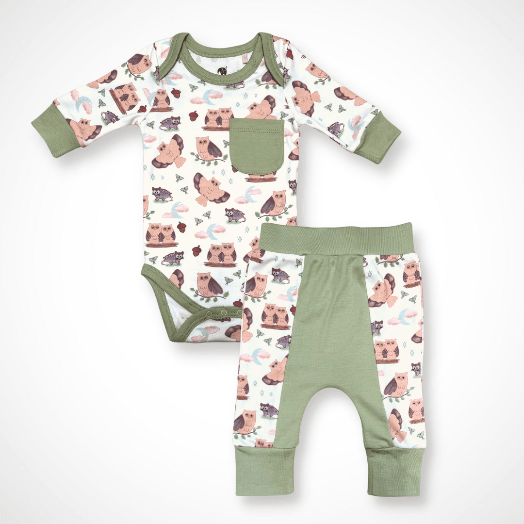 Nocturnal Bodysuit Set - Organic Pima Cotton