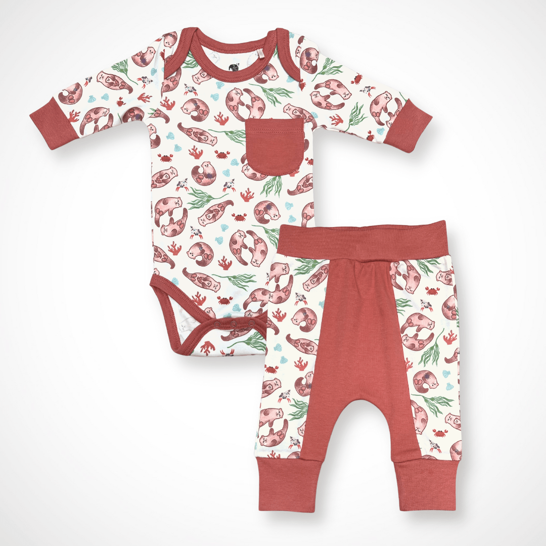 Otter Bodysuit & Pant Organic Cotton Set | Gender-Neutral Baby Clothes ...