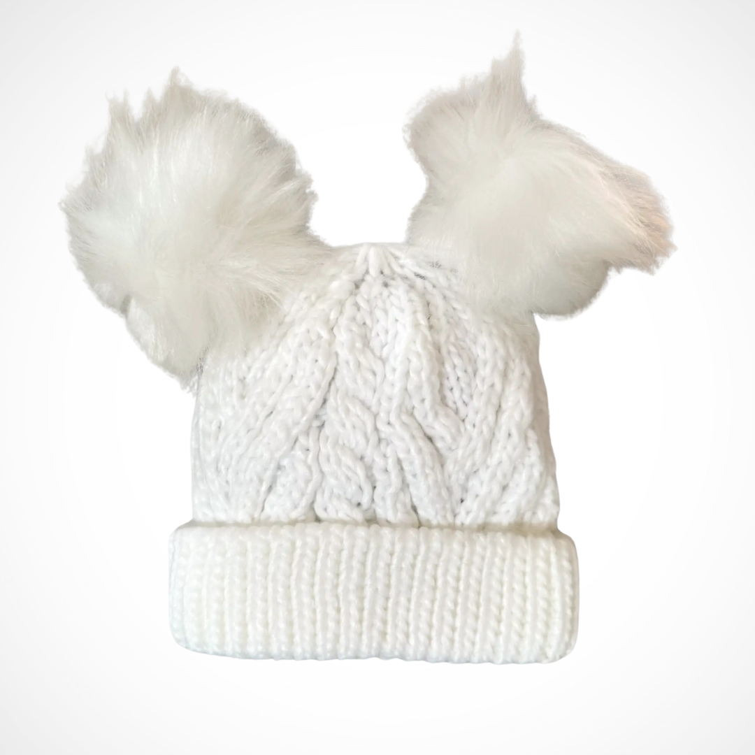White Pom Baby Beanie | Eco-Friendly Baby Hats – Kolorful