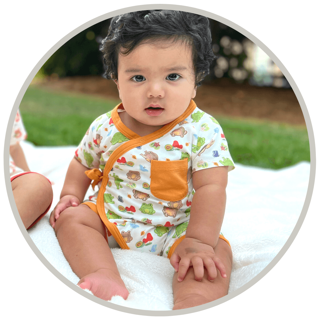 gender-neutral bamboo and organic cotton baby clothes size 6-12 months