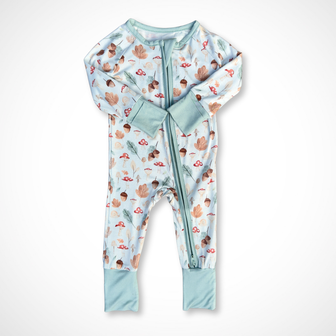 Unisex mushroom fall bamboo baby pj