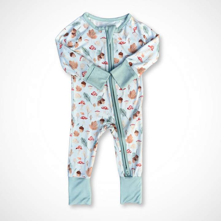 Unisex mushroom fall bamboo baby pj