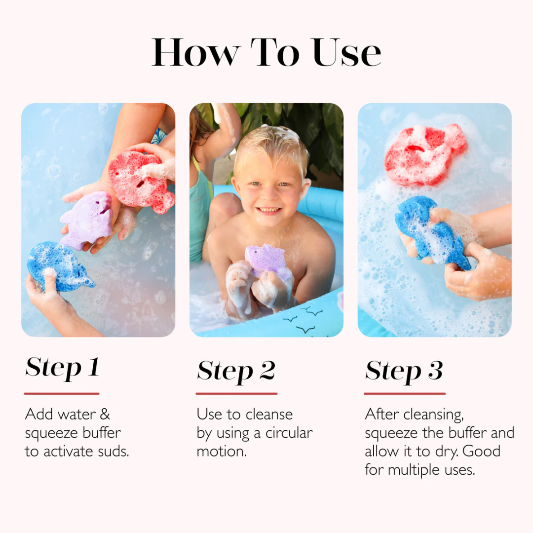 How to use Spongellé kids bath buffer