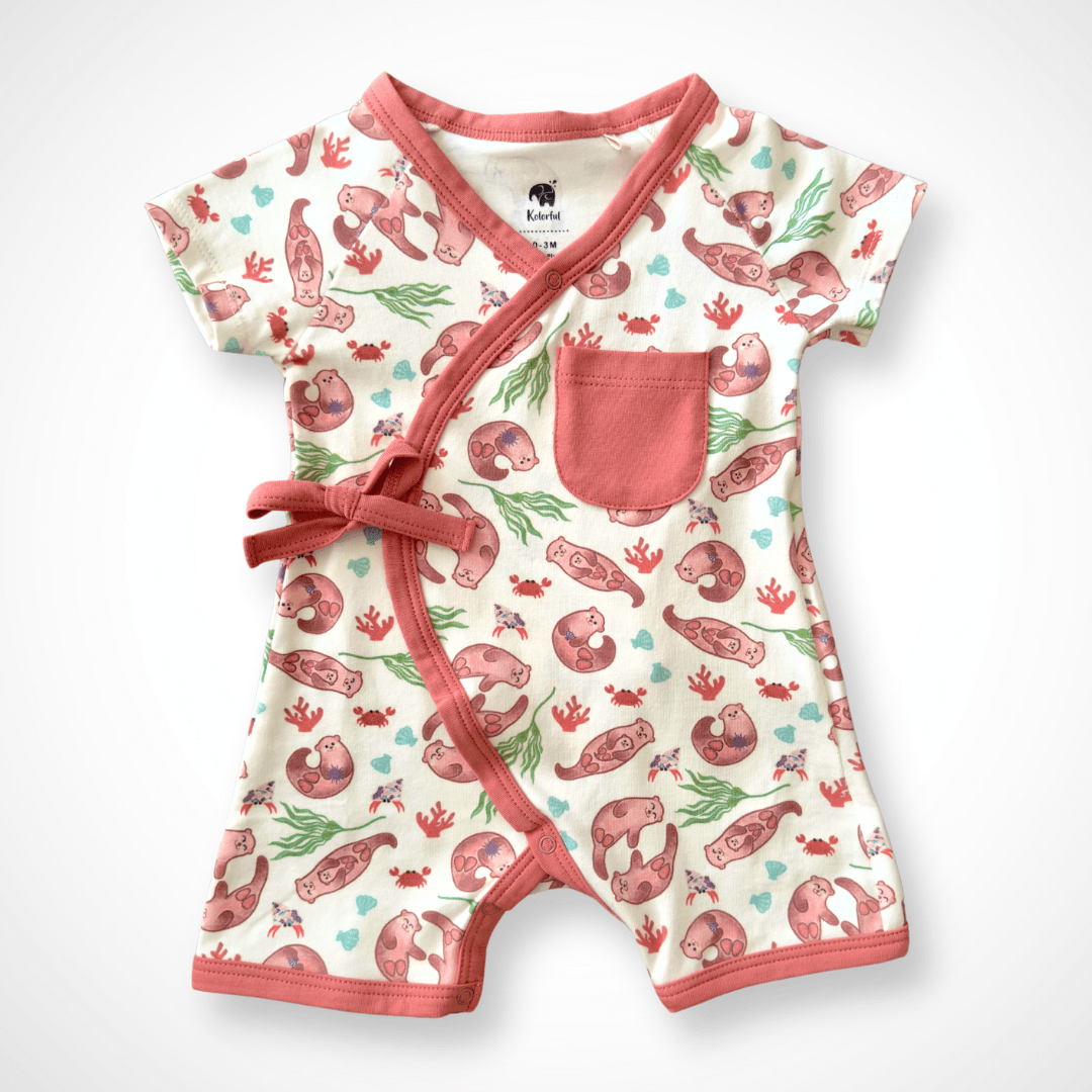 Gender-neutral colorful baby romper