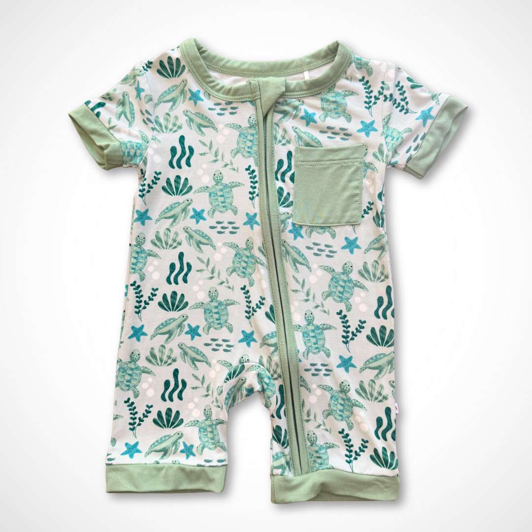 Turtle Bamboo Baby Romper