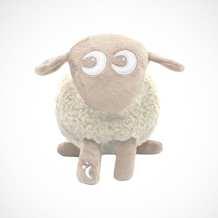 ewan the Sleep Sheep Deluxe – rechargeable baby sleep aid plush with soothing sounds and red glow.