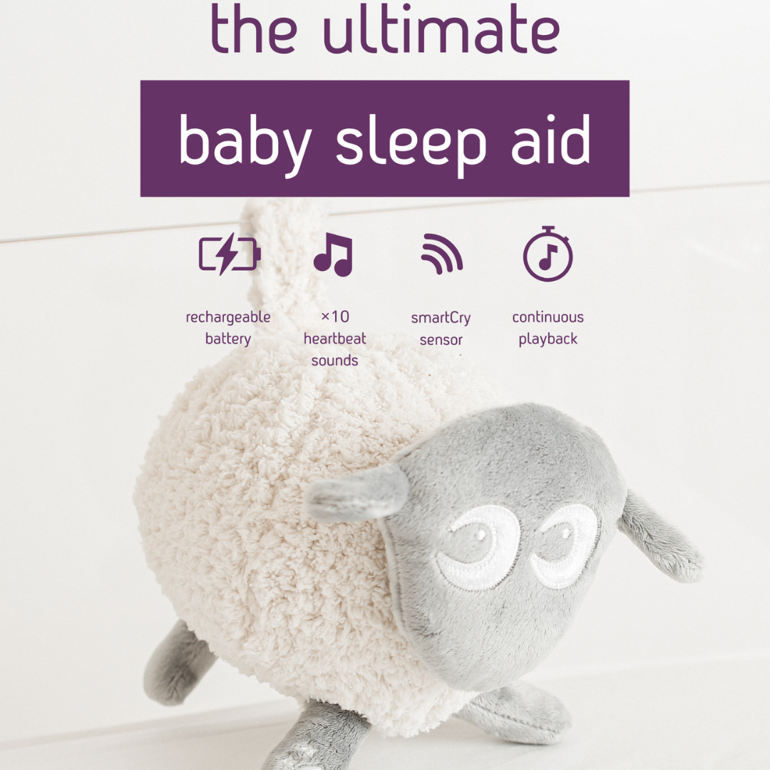 Ewan the Sleep Sheep Deluxe – rechargeable baby sleep aid plush with 10 heartbeat sounds, smartCry sensor, and hours of continuous playback