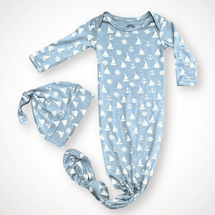 Gender-neutral bamboo newborn gown